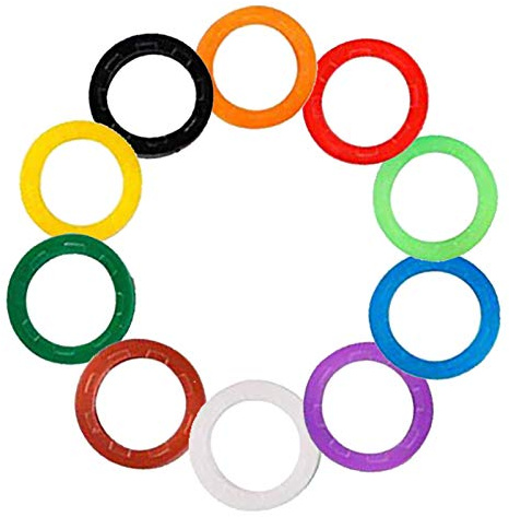 30pcs Silicone Key Caps, Plastic Key Identifier Coding Rings - Assorted Colors