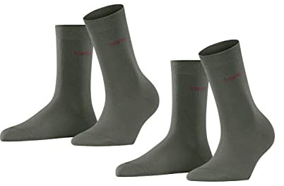 ESPRIT Uni Multipack W So algodón lisos 2 pares, Calcetines Mujer, Verde Thymian 7821, 35-38