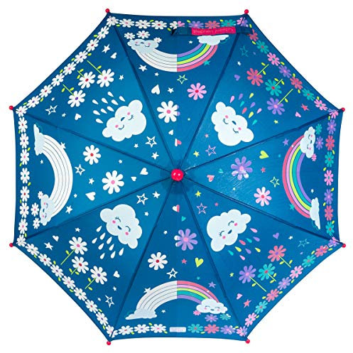Stephen Joseph - Farbwechselnder Regenschirm für Mädchen - Regenbogen - Dunkelblau