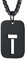 Bandmax Militärische Buchstabe T Dog Tag Kette hohl Initiale Anhänger Schwarz Weizenkette 55+5cm verstellbar Modeschmuck Accessoire für Frauen Männer
