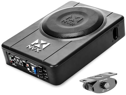 NVX QBUS8P 300W Peak (150W RMS) Amplified and Loaded 8 Ported Under Seat Quick Bass Universal Subwoofer System with Remote Bass Knob