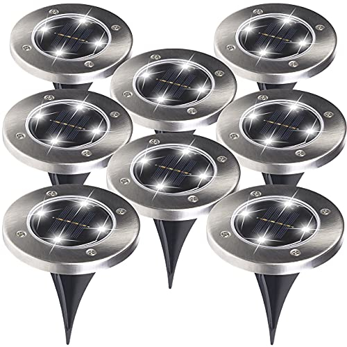 Lunartec Bodenleuchten: 8er-Set Solar-Gartenstrahler mit Erdspieß, 200 lm, IP44 (Solar Bodenlampe, Bodenleuchten Garten, Pflanzen Sensor)