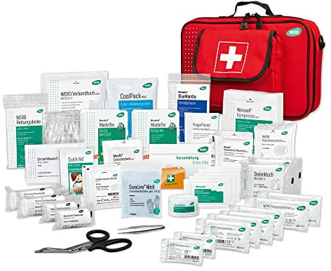 WERO Erste Hilfe Tasche DIN 13157 Allround, First-Aid-Kit für den Notfall | ideal für Freizeit, Sport, Vereine, Schulen, Veranstaltungen, Reisen und den mobilen Einsatz