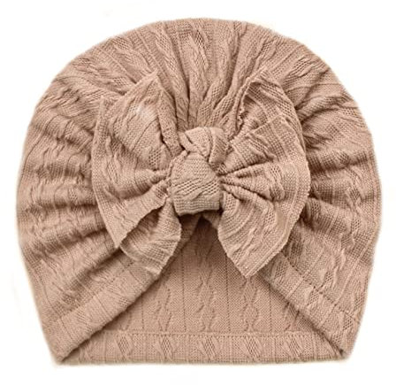 Doublehero Baby Mädchen Weiche Nette Kleinkind Mütze Kleinkind Baby Jungen Mädchen Mütze Bowknot Elastics Turban Hut Baby Mützchen (Coffee, One Size)