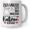 Tasse Katzen-Motiv, Zuhause ist wo meine Katzen sind Spruch, Süßes Geschenk Katzenliebhaber Katzen-Motiv, Geschenkidee Kollegen Freund Freundin, lustige Katze Kater Katzenfreund Büro-Tasse (Weiß)