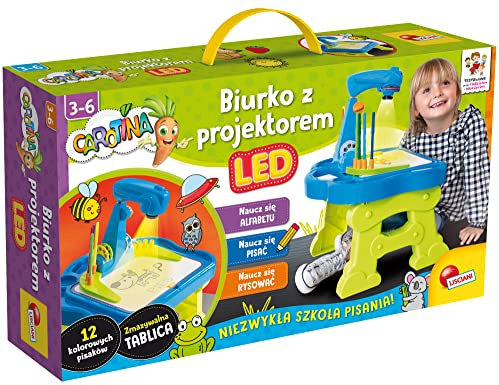 Lisciani Carotina Desk with LED Projector, Drawing, Writing, Alphabet, 3+
