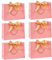 Sacs Cadeaux Sac de Courses en Papier Grande Capacité, 6Pcs Emballage Cadeau, Halloween Noël Party Sacs Favor, 28x20x10cm, Cabas en Papier, Pochette Cadeau pour Anniversaire, Mariage (Rose)