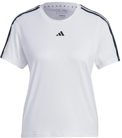 adidas Donna AEROREADY Train Essentials 3-Stripes Tee, White/Black, XS