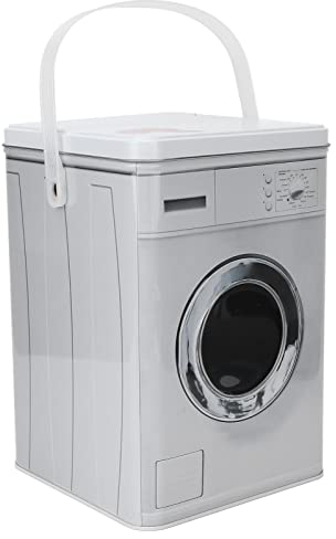 Tyenaza Laundry Powder Storage Box, Detergent Washing Powder Bin Tin with Lid & Handles, for Tapes Stationery Socks Container Organizer