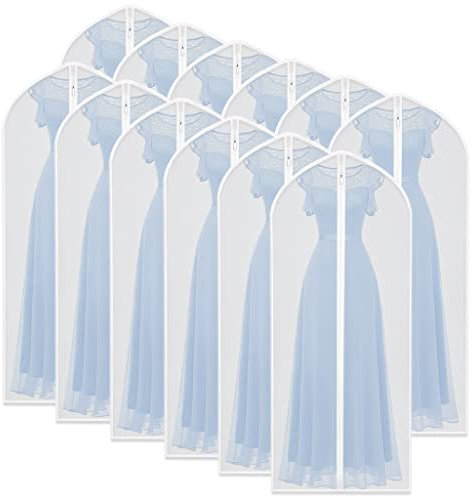 Hängende Kleidertaschen 60 x 153cm(12Pack) mit Reißverschluss PEVA Kleiderabdeckung Kleidertaschen Kleiderabdeckungstaschen für Kleiderschrank Lagerung und Reise, Kleiderabdeckungen für Mäntel