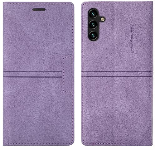 OKZone Cover per Samsung Galaxy A14 5G, Cover a Libro Samsung A14 5G, Custodia in Pelle Samsung A14 5G Magnetica [Portafoglio] Custodia Silicone TPU Antiurto,Funzione Supporto Slot Schede (Viola)