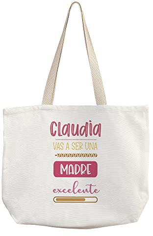 LolaPix Bolsa Mamá Personalizada con Nombre/Texto. Regalos Día de la Madre Personalizados. Varios diseños. Vas a ser una madre