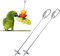 JVHLOV 2Pieces Parrot Skewer Feeder, Chicken Parrot Bird Hanging Feeder, Stainless Steel Parrot Fruit Stick Holder, for Parrot Chicken Foraging