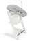 Silla Tripp Trapp de Stokke (Blanco) con Newborn Set (Gris) - Para recién nacidos hasta 9 kilos - Acogedor, seguro y fácil de usar
