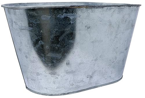 B & S Pflanzgefäß Pflanzschale silber Zink (16 x 27,5 x 17 cm)