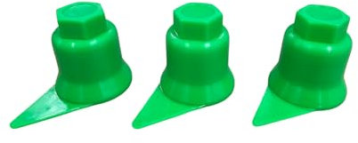 KRAM-Tuck - 100x Radschrauben - Radmuttern - Radschraubenkappen - Radmutternkappen - Kunstsoff Kappen Abdeckungen - Indikator für lose Schrauben (Grünes Neon, 32MM)