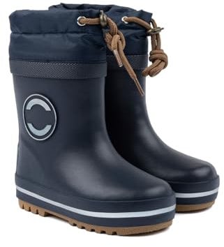 Mikk-line Warm Gefütterte Gummistiefel Kinder 31 Blue Nights | Wasserdicht Regenstiefel für Jungen und Mädchen | Winddicht Thermo Gummistiefel | Regenschuhe Mit Reflektiernde Details