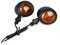 Motorrad Blinker 2 Stücke Classic Style Mental Chrome Motorrad Blinker Blinker Blinkerlampe Für Harley/Cafe/Racer 12 V Motorrad (Farbe : Schwarz, Größe : 1 UK)