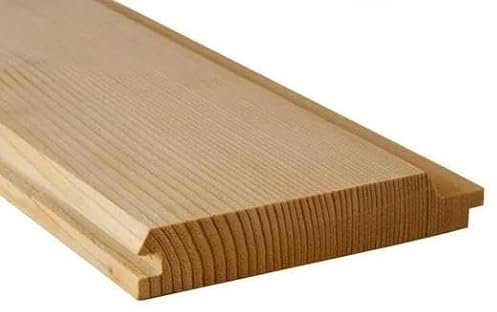 Perfil de Madera Perfilada para Fachadas, 15 x 96 mm, Longitud: 200 cm, 1 Unidad, Sauna, Colmena, Cubierta de Tejado