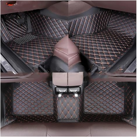 MESKEL Automatten Custom Car Boden Matte Für Toyota Für Aygo Alle Modell Auto Teppich Teppiche Steg Teppich Zubehör Styling Innen Teile Auto Fußmatten (Farbe : Black orange, Size : All SEAT), SIHENGS