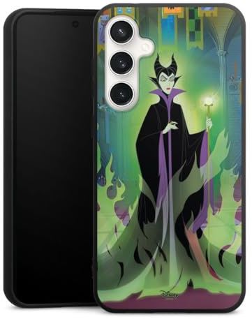 Premium Silikon Hülle kompatibel mit Samsung Galaxy S23 FE Handyhülle schwarz Case Maleficent Dornröschen Disney
