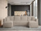 BROMARKT Ecksofa mit Schlaffunktion Sofa Cord Eckcouch mit Bettkasten Wohnzimmer Möbel U Form Couch gästebett Sofa Kissen groß 305x145x74 cm Cappuccino