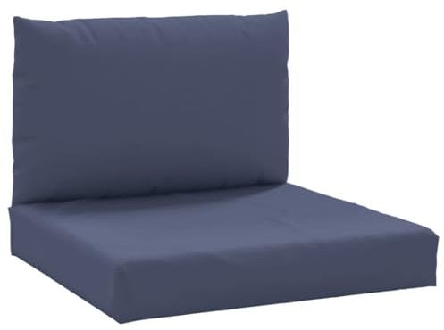 vidaXL Cojines para Muebles de Palets 2 uds, Almohadas de Respaldo Asiento, Almohadillas de Silla Sofá, Decoraciones para Jardín, Tela Azul Marino