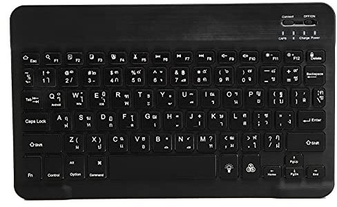 Tastatur Thailändisch,Etooth Keyboary Wirel Etooth Keyboardetooth Keyboardboardcuter Items,Wireletooth Keyboard 10In Mit RGB-Hintergrundbeleuchtungstaste Für Telefon Tabletschwarz Spanisch