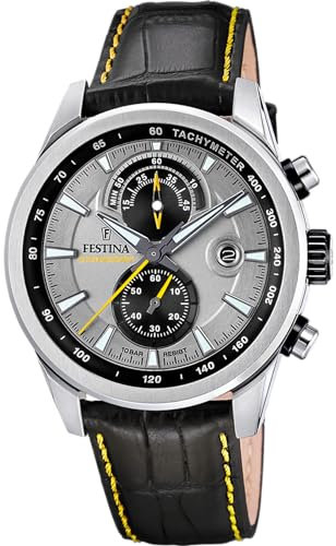 Festina Herren Uhr Timeless Chronograph Leder Armband