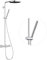 hansgrohe Pulsify S Puro - wassersparendes Duschsystem (EcoSmart) mit Thermostat, Regendusche (260mm) mit Armatur, Handbrause, Schlauch, Stange und runder Kopfbrause, Chrom, 24223000