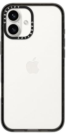 CASETiFY Impact iPhone 16 Plus Case [Slim / 8.2ft. 4X Military Grade Drop Protection/Wireless Charging Compatible] - Clear Black