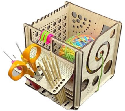ROTEMADEGG Wooden All-In-1 Wooden Yarn Bowl Knitting Bag Yarn Storage, Knitting Bowl for Knitters Great