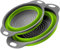 Surwin 2PC Passoire Pliable, Silicone Passoire Cuisine,Compacte Passoire Cuisine Pliable, Passoire Retractable Passoire Pates, Portable Panier de Fruits, Cuisine Usage (Vert,2 pièces)