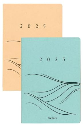 BREPOLS - 1 x Terminkalender Brepols Essential Motion – Maße 14,80 x 21 cm – Januar bis Dezember 2025 – Englisch – 2 Motive