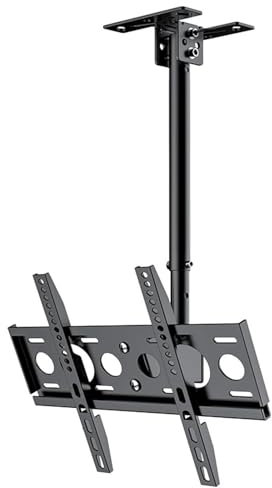 DRFGNF Deckenhalterung für TV – TV-Deckenhalterung mit Einstellbarer Neigung, schwenkbare TV-Halterung mit voller 360-Grad-Drehung für 26 bis 60 Zoll große Bildschirme, Deckenmontage, VESA max. 400