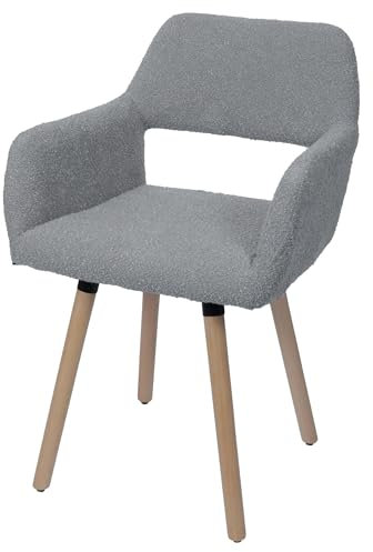 Mendler Esszimmerstuhl HWC-A50 II Holz Bouclé - grau