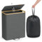 SONGMICS Pfandflaschen-Sammelbehälter, 135 L Pfandflaschen-Behälter, Flaschensammler Leergut, Recycling-Behälter, mit Loch, Deckel, Innensack mit Griffen, Küche, schiefergrau-naturbeige RRB513G01