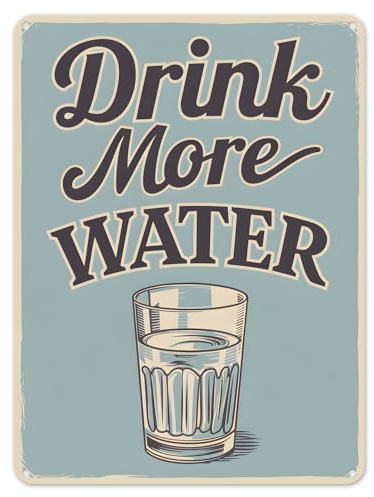 Shopagift Drink More Water Hydration Metal Poster Wall Tin Sign Man Cave Shed Bar Bedroom Home Kitchen - A4