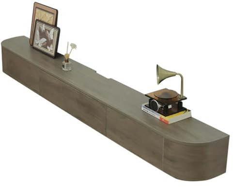Easnuroz Étagère Murale pour TV 120-300CM Meuble TV avec Tiroirs Meuble TV Flottant avec Porte Console Multimédia Moderne Centre De Rangement TV pour Salon Et Bureau(120cm/47.2in)