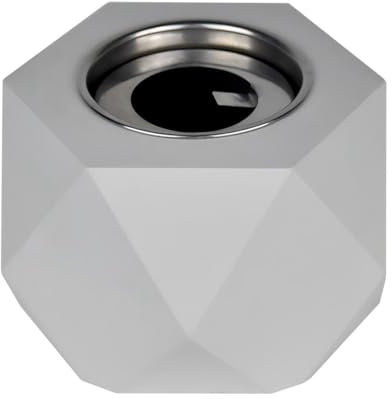 Moderner sechseckiger Tischkamin Bio Ethanol Grau 13,5 x 9 cm Dekorative Tragbare Feuerschale Innen (Weiß)