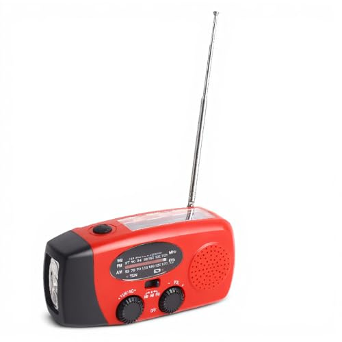 Handkurbelwetter Notfallradio, Solarhand -Kurbel -Notfunkgeräte mit LED -Licht, AM -FM -Radio mit NOAA -Funktion, Wiederaufladbare Batterie -Funkgeräte für Hurrikan zu Hause