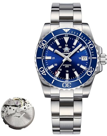 ADDIESDIVE taucheruhr Herren automatik 200m 8215 mechanische Uhr BGW9 leuchtende Keramiklünette analoge Uhr Herren Mit Edelstahlarmband AD2504
