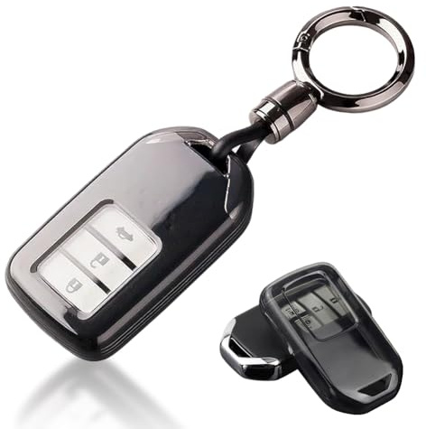 XMSCN TPU-Autoschlüsselgehäuse, für Honda Cover Civic Accord Pilot Odyssey CRV HRV Insight Ridgeline, Zubehör mit Schlüsselanhängern, Schlüsselgehäuse, Smart-Schlüsselschutz, 2–4 Tasten