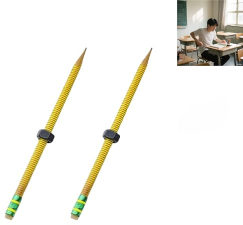 2pcs,Adhd Fidget Pencil,Threaded Pencil Sleeve with Nuts,Threaded Penc/il for Adhd,Pen Gidgets Sleeve Fidget Tool for Focus,Fi/dget Pe/n,Anxiety Pe/n,F/idget P/ens,Funky P/ens,Sensory Relief, Anxiety