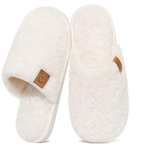 Evshine Fuzzy House Slippers for Women with Comfortable Memory Foam