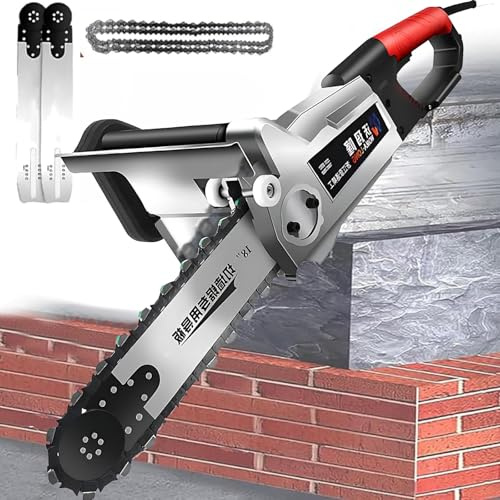 13,8/18,9 Zoll Elektrische Betonsäge mit wassergespeister Staubunterdrückung, Betonsäge Betonschneider, Betonsäge mit Diamantkette, für Granit, Porzellan, Holz, Beton, Stein 350mm