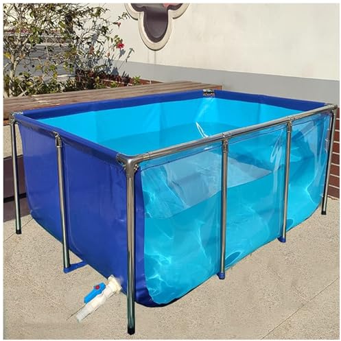 Piscina Elevada Grande, Plegable y Duradera, con Revestimiento De Lona Flexible De PVC y Marco De Acero, con Panel De Visualización, para Koi y Peces De Colores.,140 * 140 * 35cm