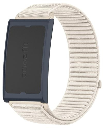 GIOPUEY Armband Kompatibel mit Amazfit Helio Strap, Nylon Ersatz Outdoor Sport Loop Uhrenarmband Geflochtenes Armband Strap Band - Beige