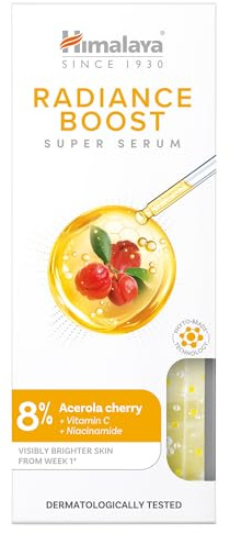 Himalaya Super Serum Radiance Boost Vitamin C & Niacinamide Tägliches Aufhellungsserum für strahlende Haut, Korrektur von Pigmentflecken und glatte Hautstruktur, 30ml