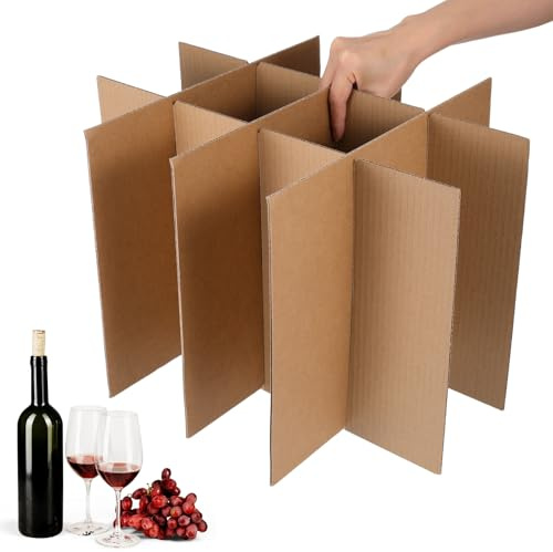 Zerodeko Séparateurs en Carton Ondulé pour Cartons de Déménagement 4 Pièces 43x30 Cm 6 Pièces 35x30 Cm Protection pour Verres à Vin et Bouteilles Kit de Séparation pour